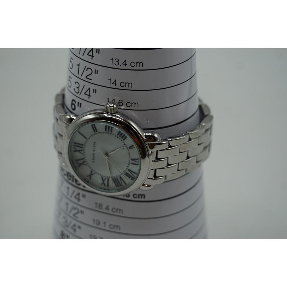 Anne Klein Silver-Tone Round Face Bracelet Watch with White Dial - Picture 2 of 6
